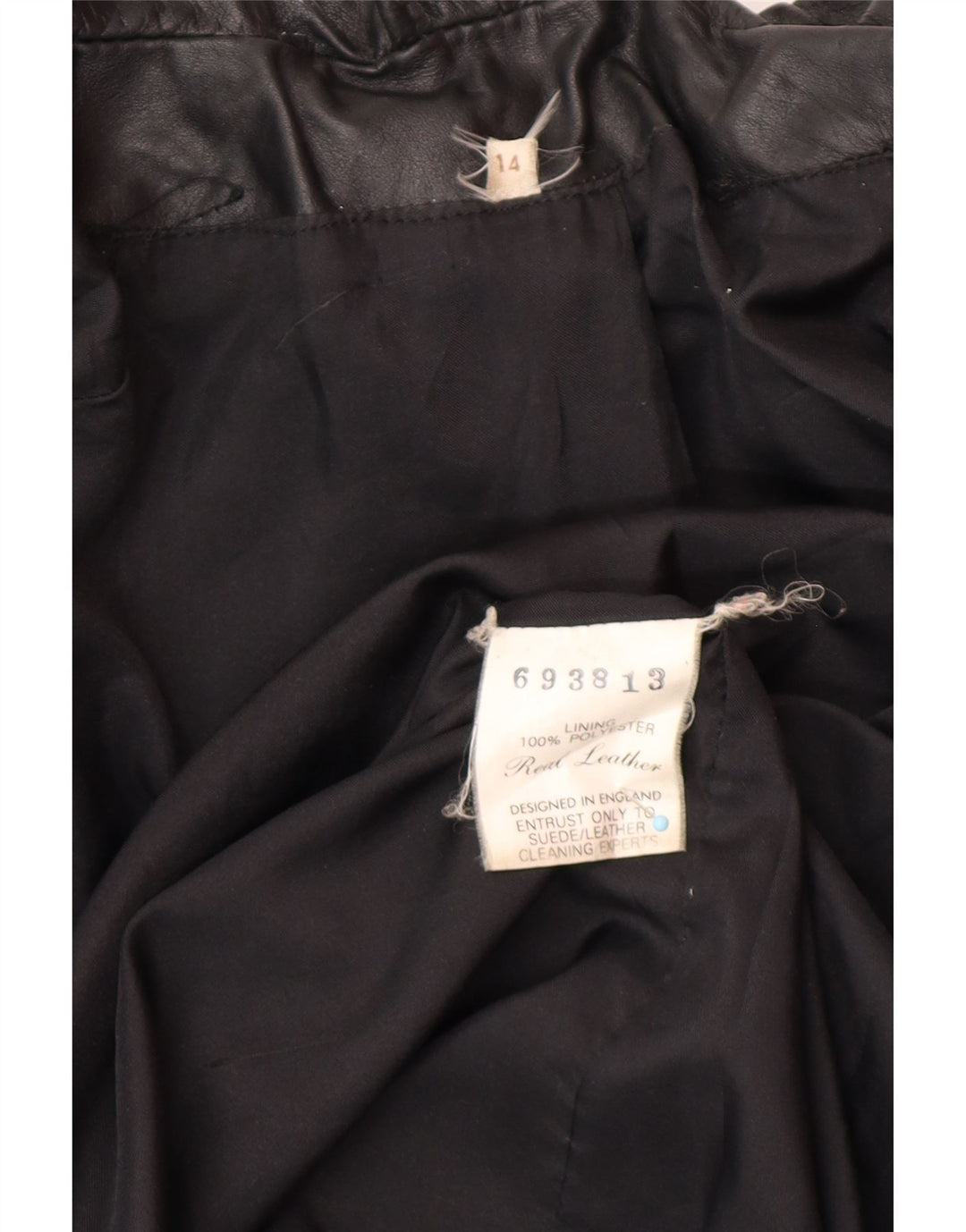 VINTAGE Manteau en cuir surdimensionné femme UK 14 Cuir noir moyen
