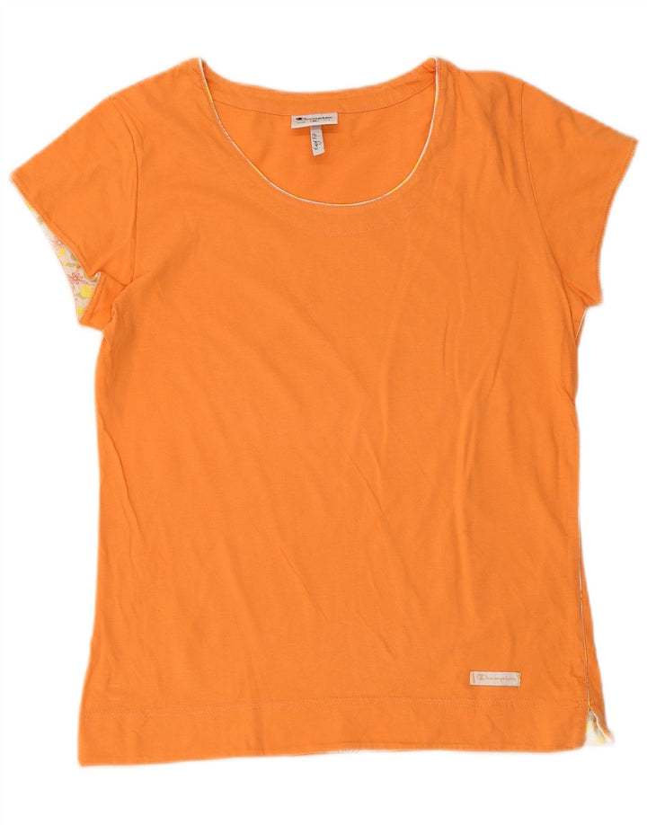 Champion T-Shirt Femme Top UK 12 Coton Orange Moyen