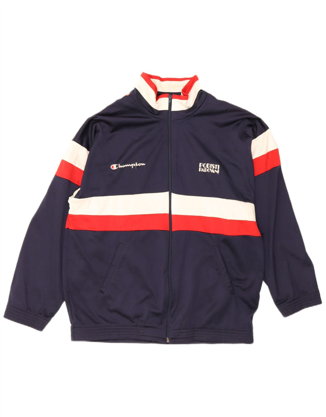 Champion Veste de Survêtement Homme Bleu Marine Moyen Polyester Colorblock