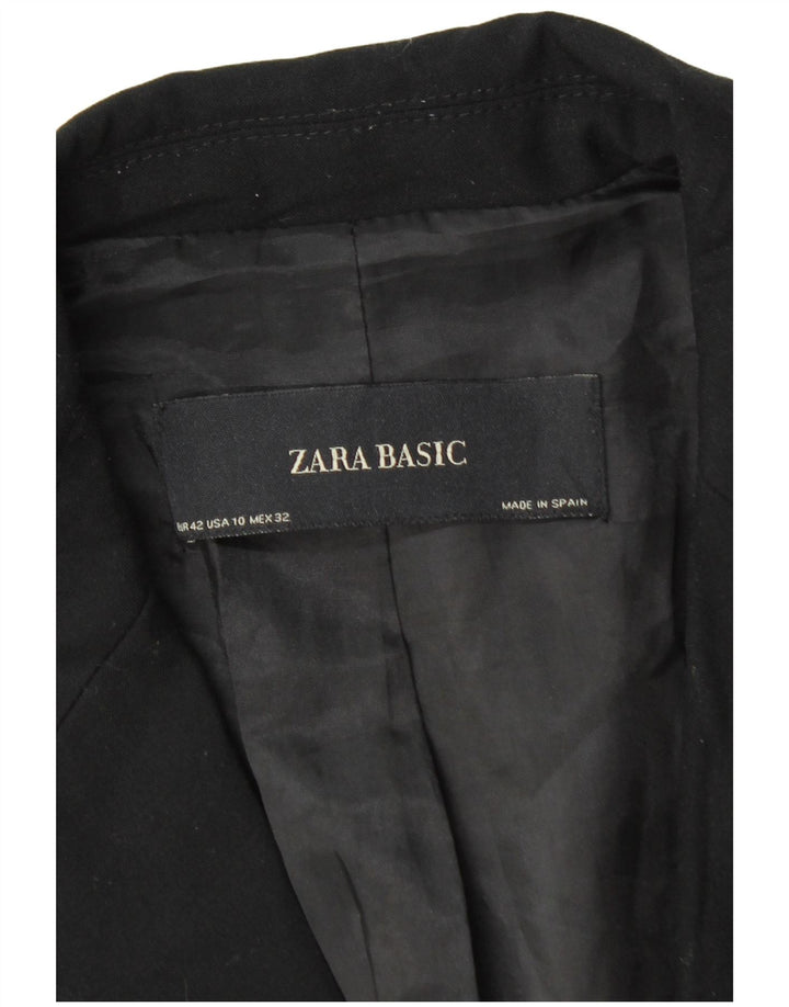 Zara Veste Blazer 1 Bouton Femme EU 42 Large Noir Polyester