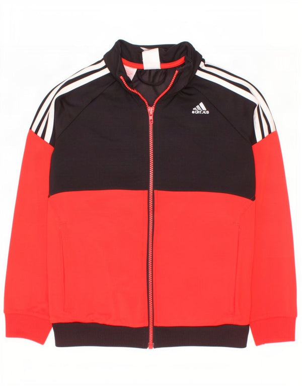 Adidas Veste de Survêtement Garçon 11-12 ans Rouge Colorblock Polyester