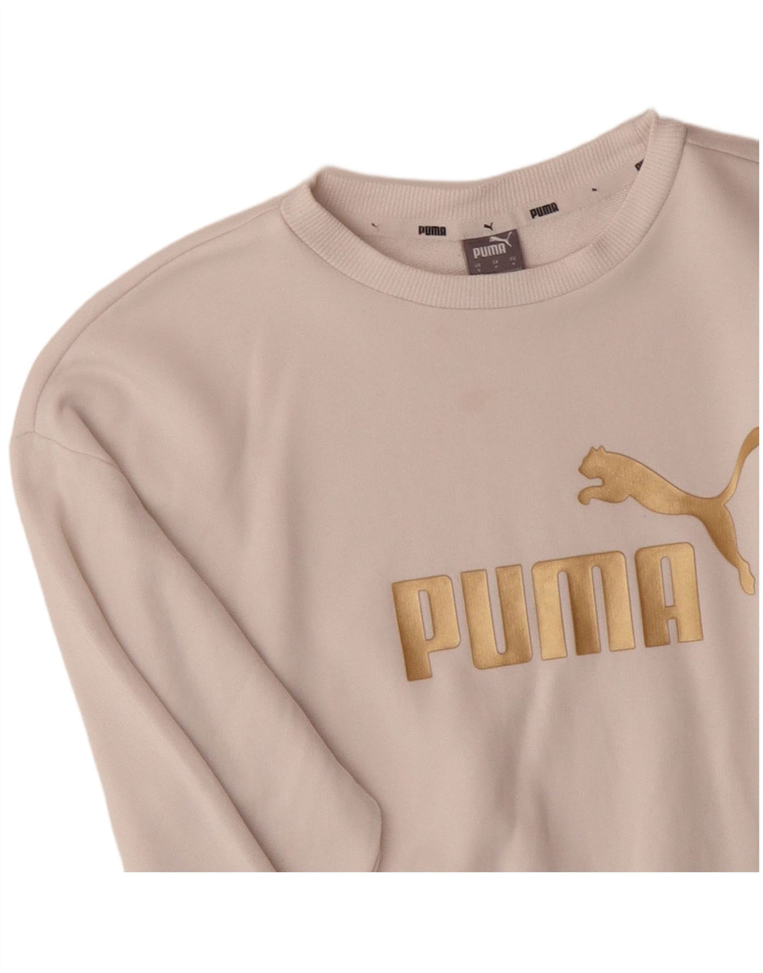 PUMA Sweat-shirt graphique pour homme en coton blanc cassé Small