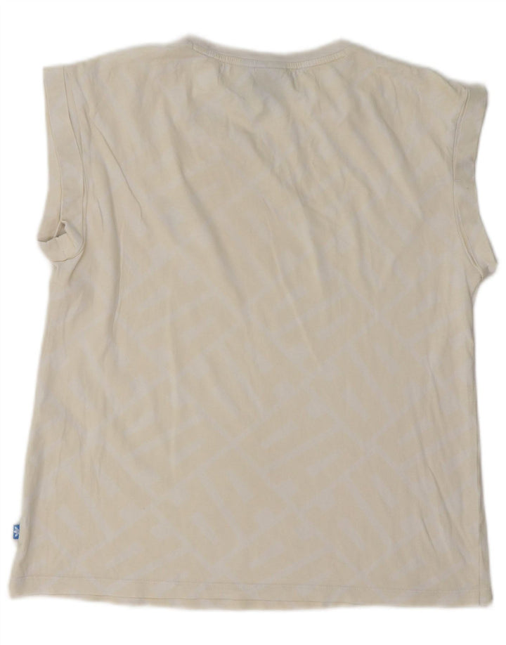 Adidas T-shirt graphique pour femme UK 10 Small Blanc cassé