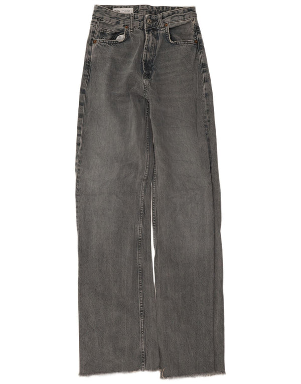 Zara Jean taille haute jambe large pour femme EU 34 2XS W24 L32 Gris