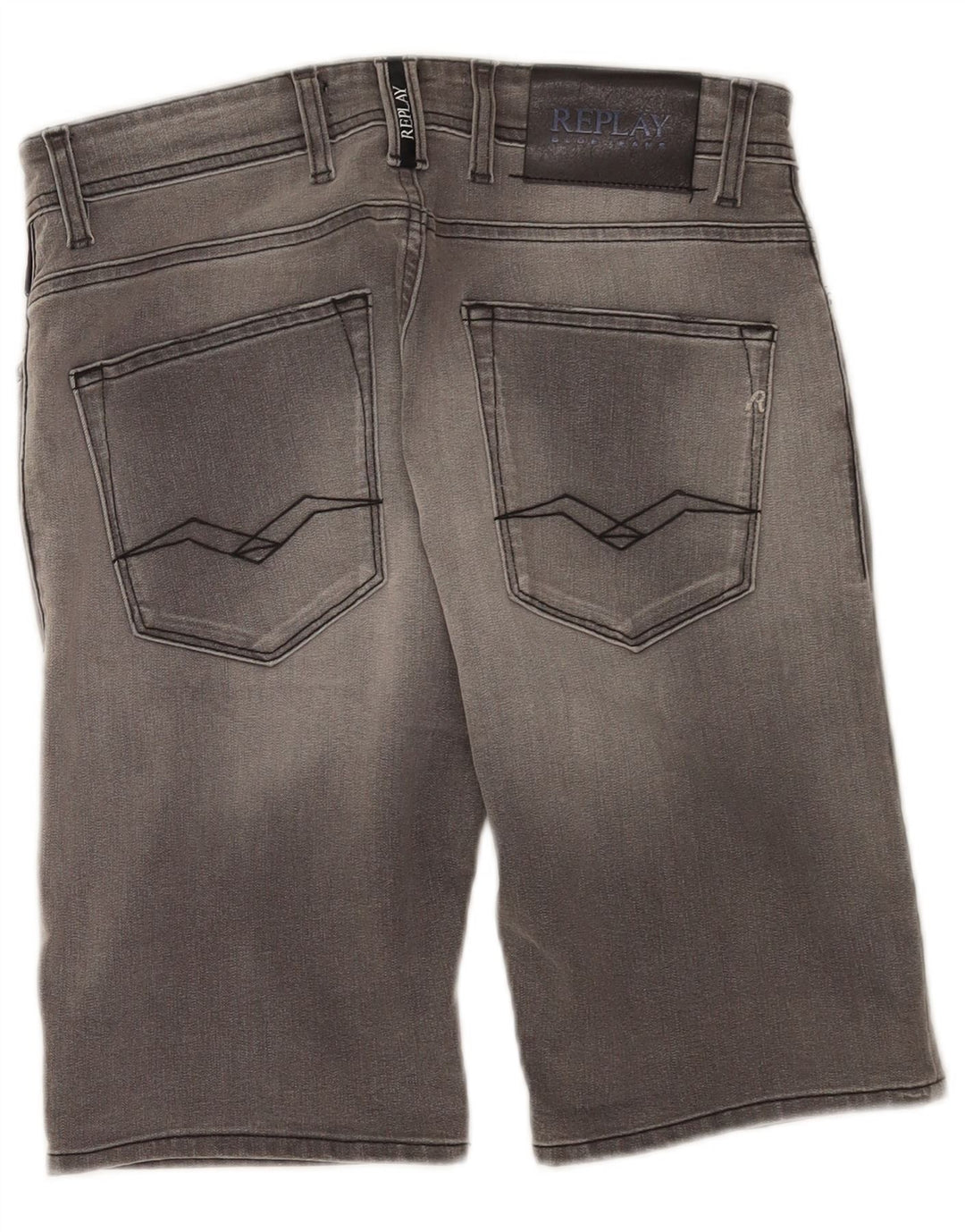Replay Short Larston Denim W30 Homme Gris Moyen Coton