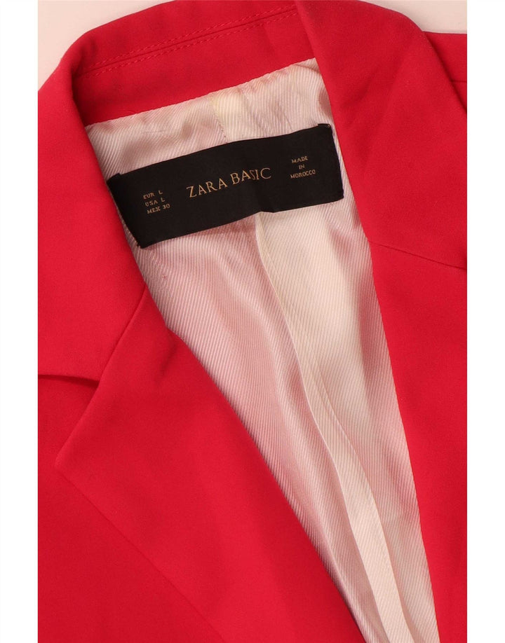Zara Veste Blazer 1 Bouton Femme UK 14 Grand Rose Polyester