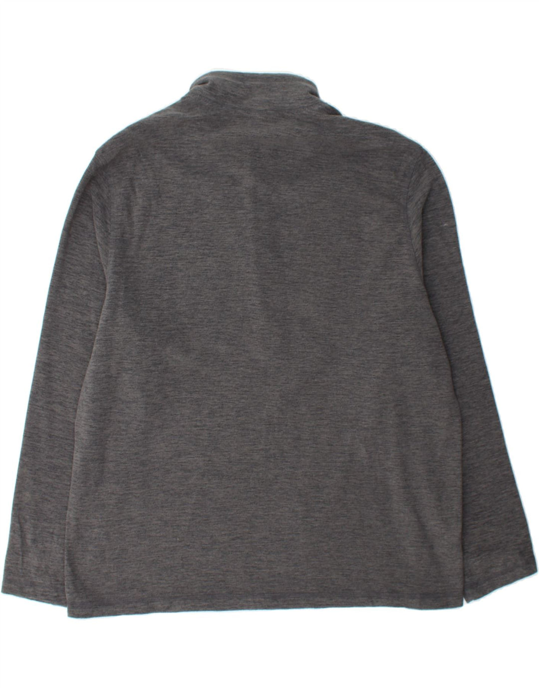EDDIE BAUER Mens Zip Neck Jumper Sweater XL Grey Flecked Polyester Vintage Eddie Bauer and Second-Hand Eddie Bauer from Messina Hembry 