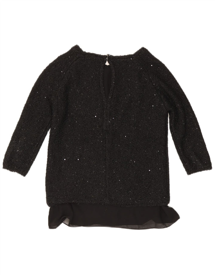 Zara Haut à manches 3/4 pour femme UK 12 Medium Noir