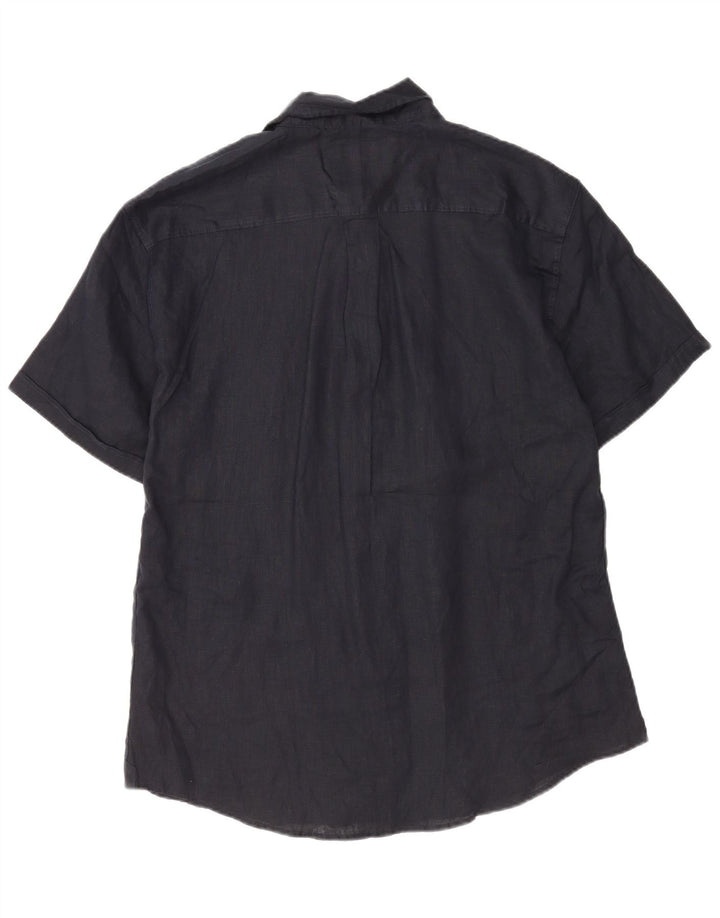 Coast Chemise à manches courtes pour homme 2XL Bleu marine Lin