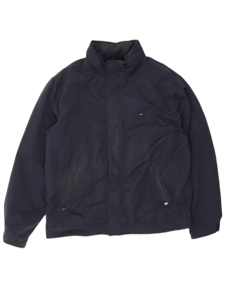 Tommy Hilfiger Veste Bomber Homme UK 42 XL Bleu Marine Polyester