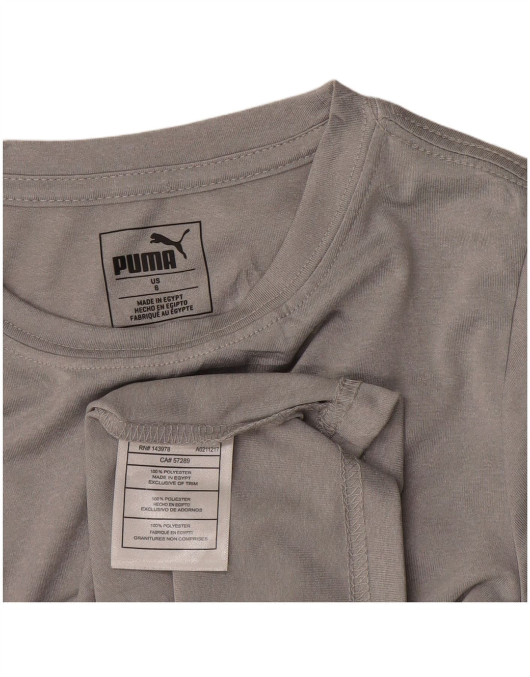 PUMA T-Shirt Garçon 5-6 Ans Gris Polyester