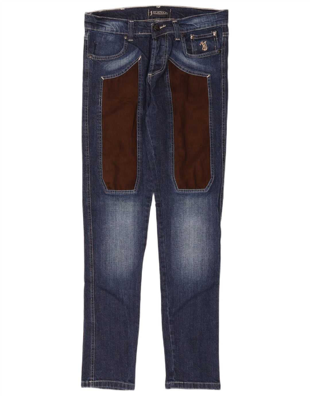 Jeckerson Jean Slim Femme IT 44 Medium W32 L31 Bleu Colorblock