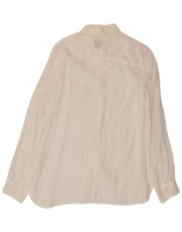 Trussardi Jeans Chemise Femme UK 20 2XL Blanc Ramie