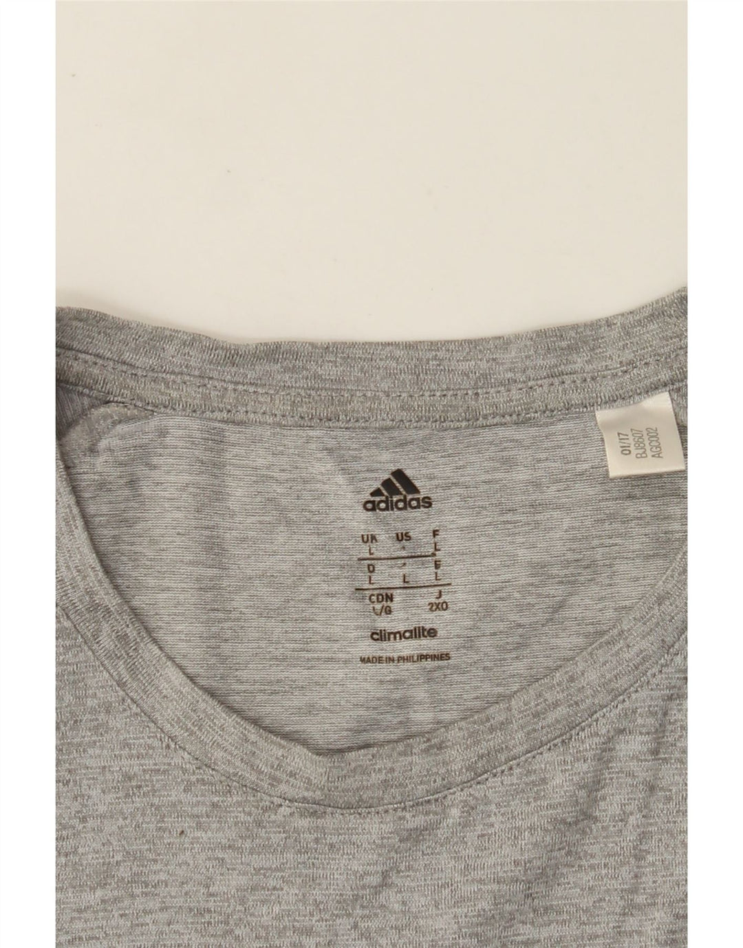 ADIDAS T-shirt Climalite pour hommes, grand, gris moucheté
