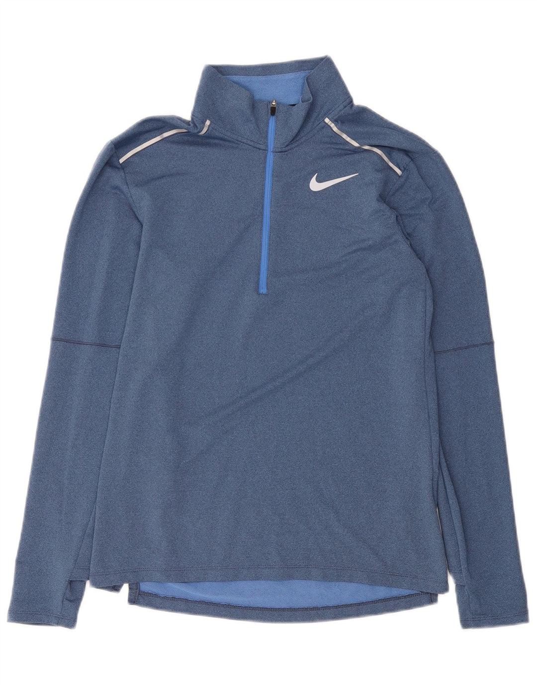 Nike Hommes Dri Fit Zip Neck Pull Survêtement Haut Petit Bleu Polyester