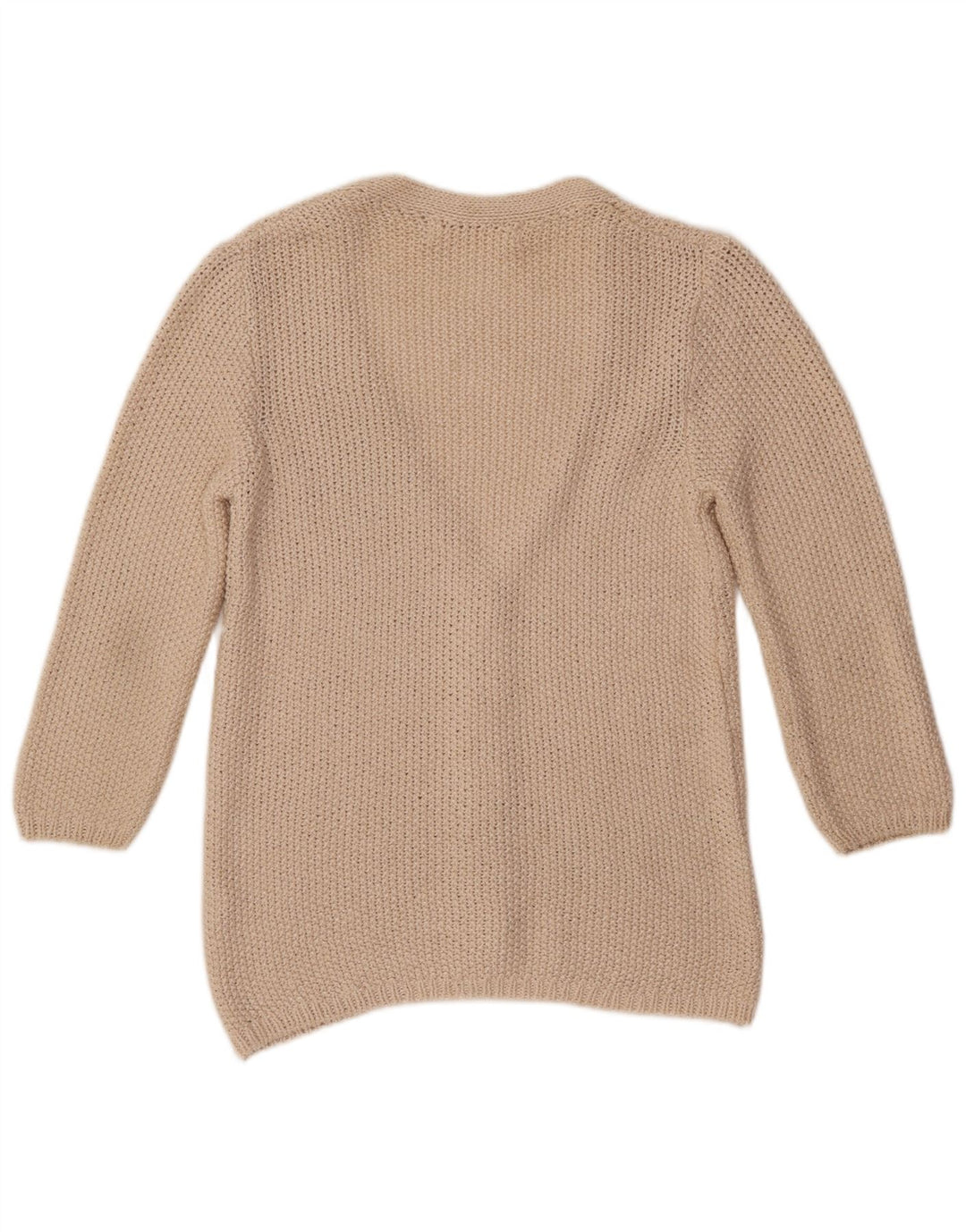 ZARA Femme Cardigan à manches 3/4 Pull UK 12 Beige moyen