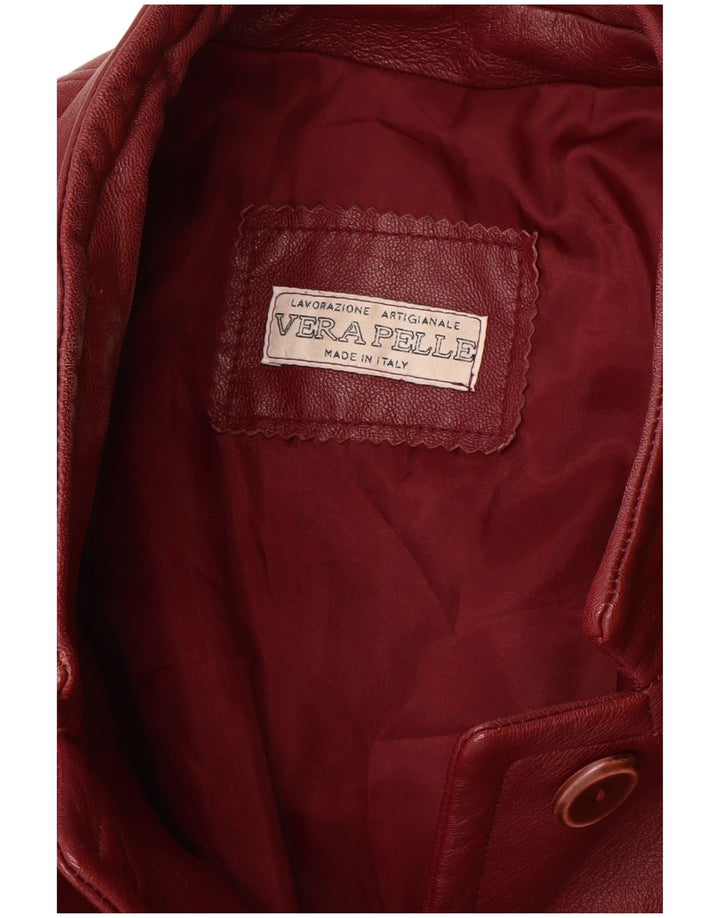 Manteau en cuir femme vintage IT 46 Grand cuir bordeaux