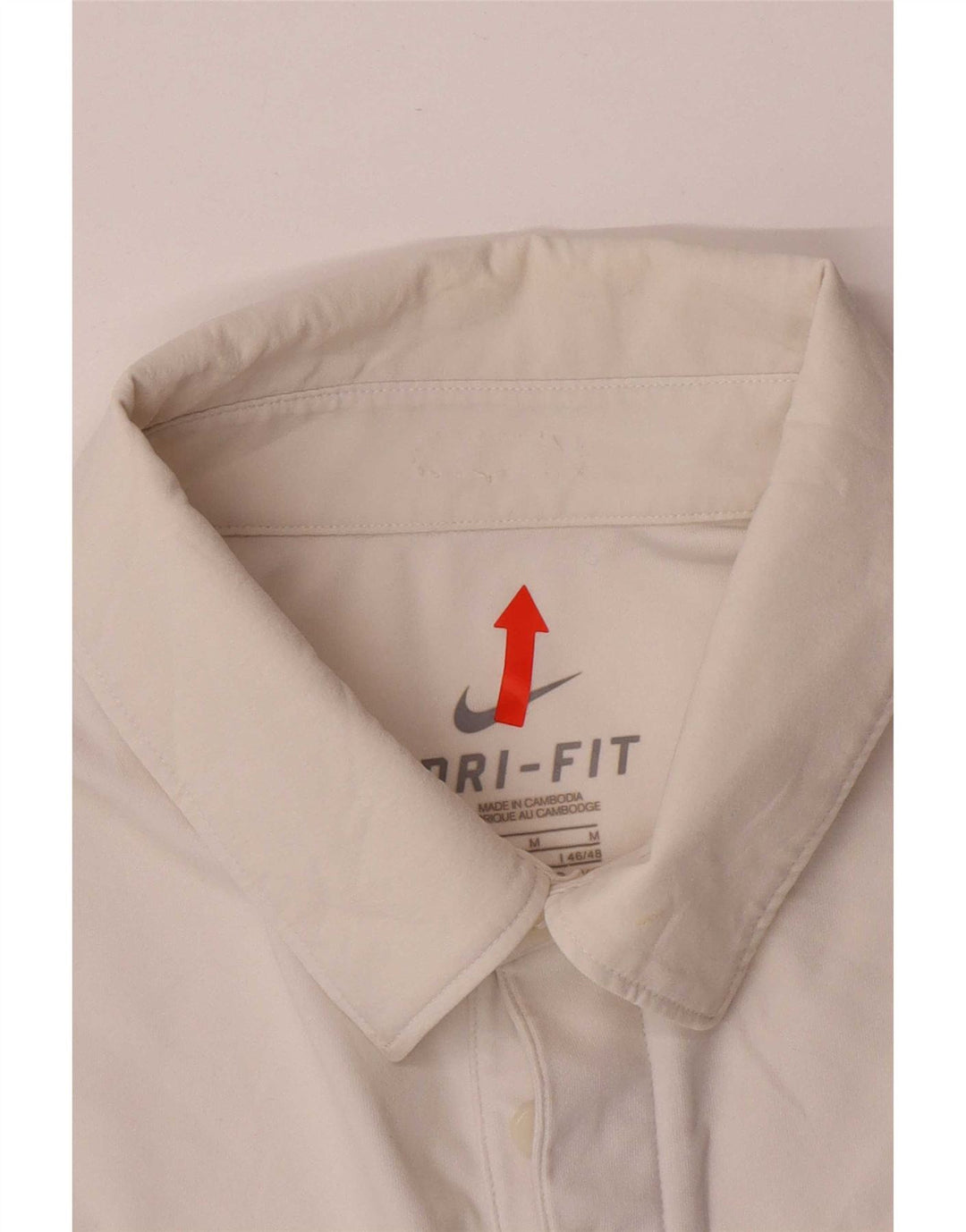 Nike Polo Dri Fit pour homme UK 38/40 Polyester color block blanc moyen