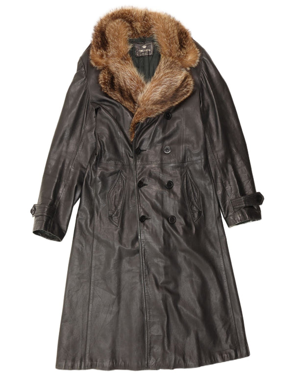 manteau en cuir homme vintage UK 38 Noir Moyen