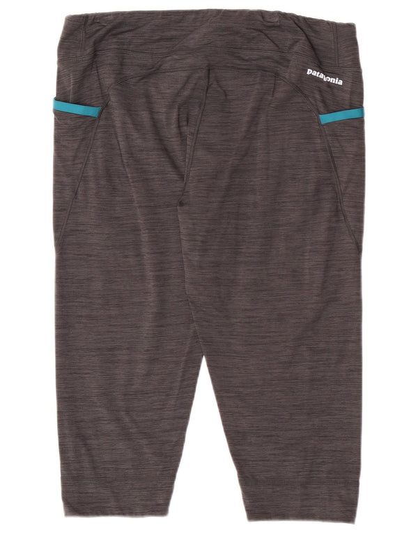 Patagonia Femmes Capri Survêtement Pantalon Joggers UK 14 Large Gris Moucheté
