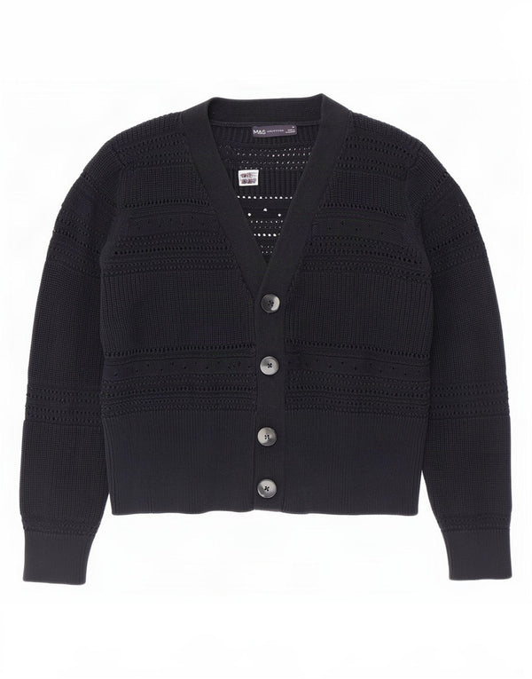 Marks & Spencer Cardigan pour femme en coton bleu marine UK 16 Large
