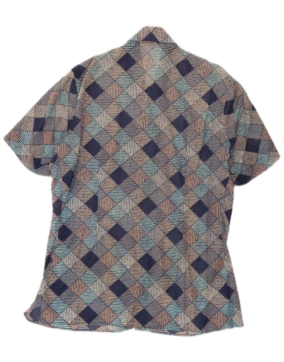 vintage Chemise à manches courtes pour hommes XL Géométrique multicolore