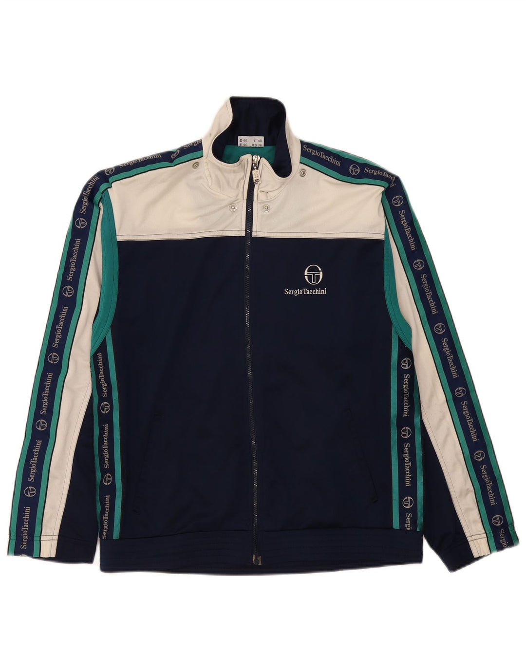 Sergio Tacchini Veste de survêtement pour homme IT 46 Small Bleu marine Colourblock