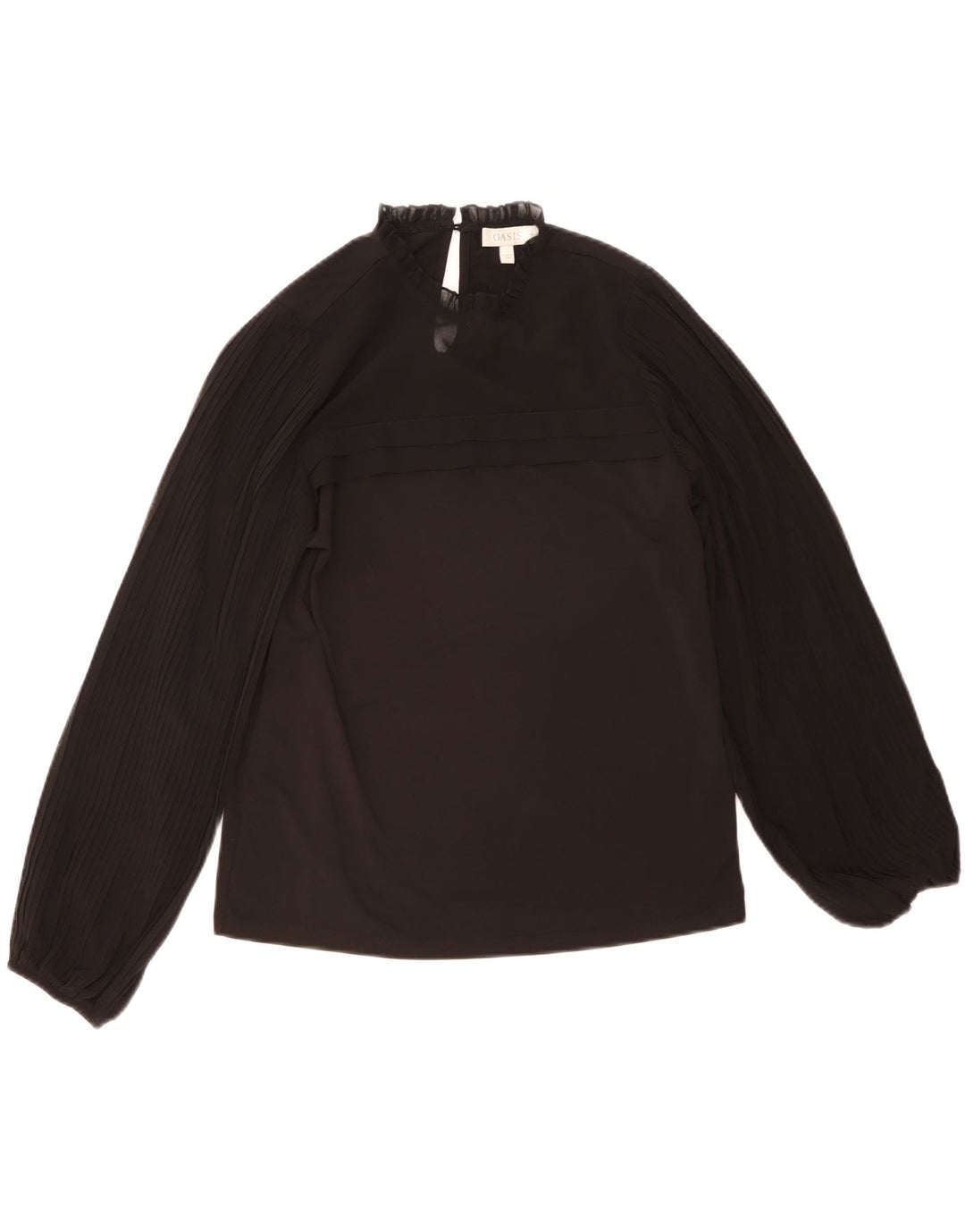 Oasis Chemisier à manches longues pour femme UK 12 Noir moyen Polyester