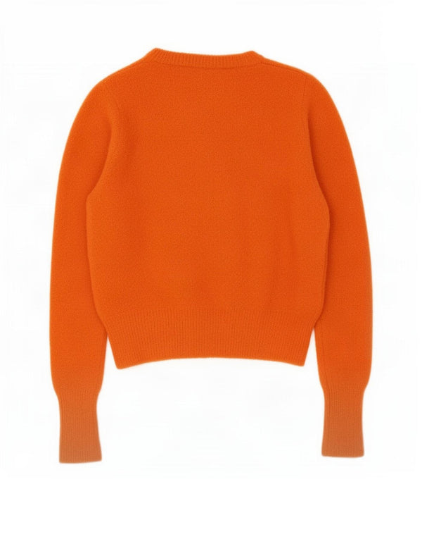 Zara Pull court à col bateau pour femme UK 12 en nylon orange moyen