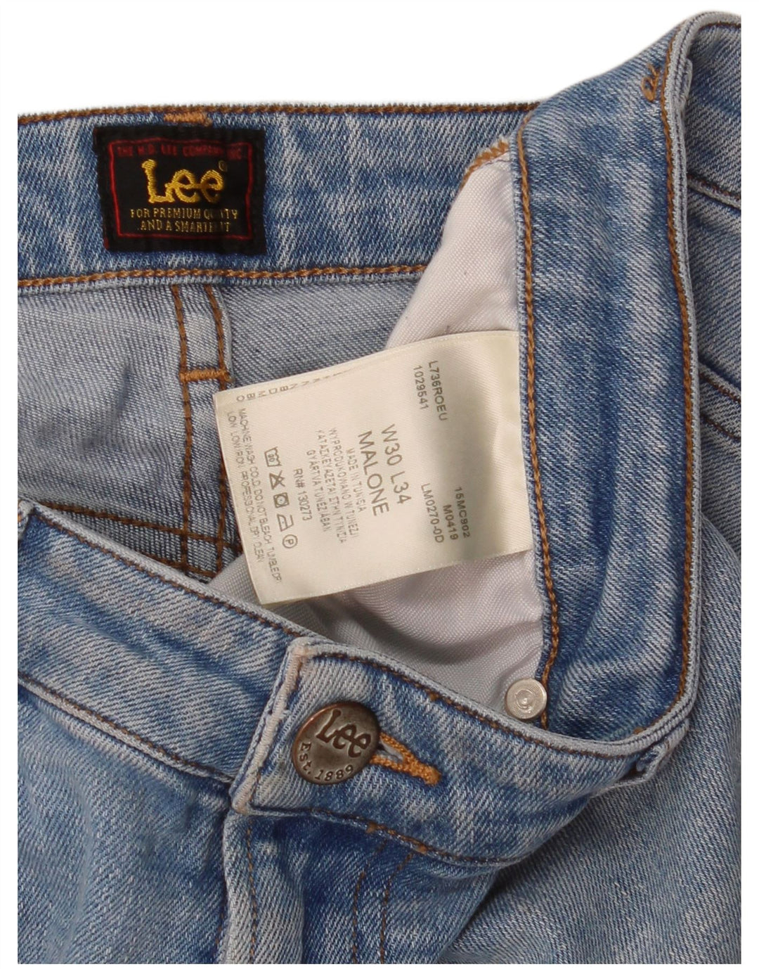 Lee Jean Slim Malone W30 L34 Homme Bleu Coton