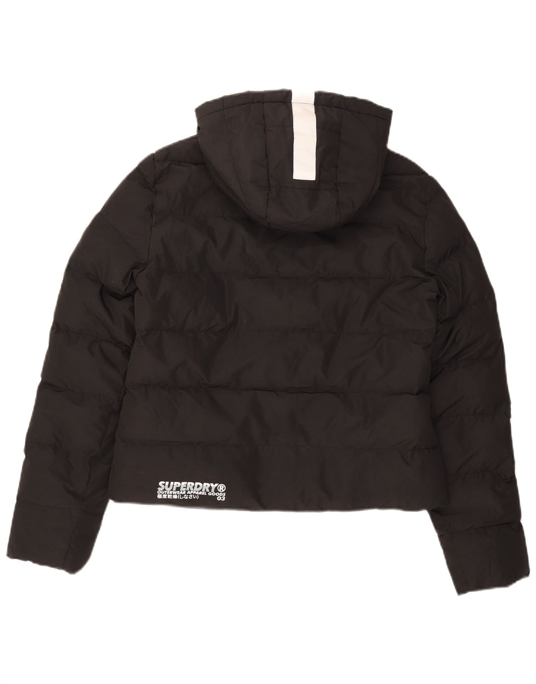Superdry Veste matelassée à capuche surdimensionnée pour femme UK 8 Small Noir