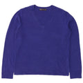 Marks & Spencer Pull col en V pour femme UK 12 Bleu moyen Acrylique