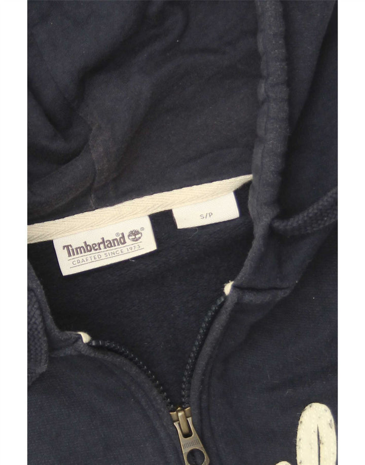 Timberland Pull à capuche graphique zippé pour homme, petit, bleu marine