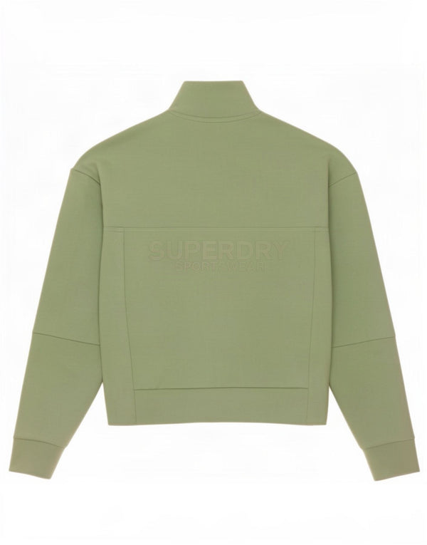 Superdry Sweat-shirt surdimensionné à col zippé pour femme UK 6 XS Vert