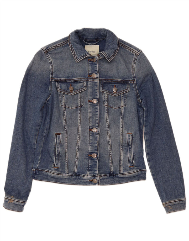 Esprit Womens Crop Denim Jacket UK 10 Petit Bleu Coton