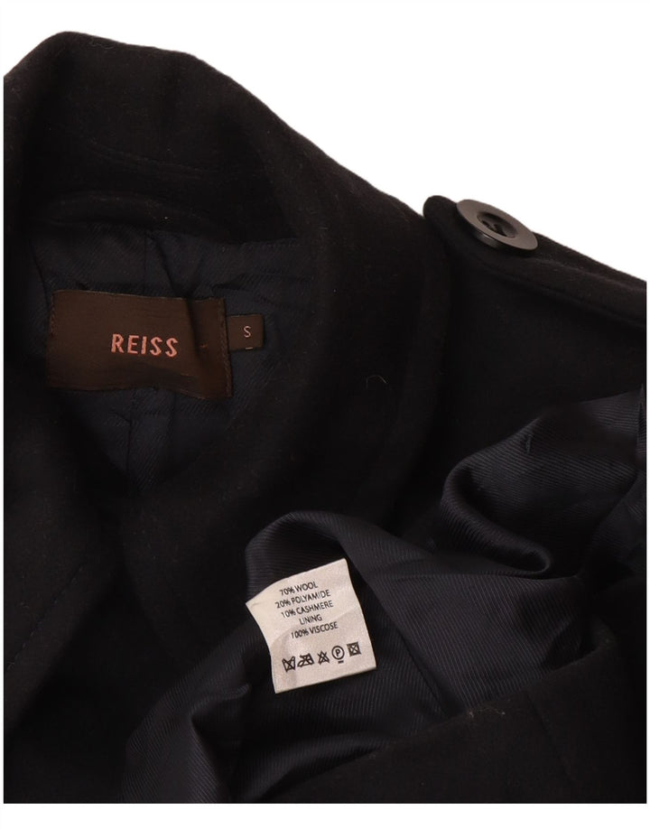 Reiss Femmes Caban Militaire UK 10 Petite Laine Bleu Marine