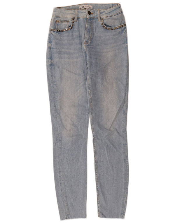 Zara Femme Jean Skinny EU 36 XS W26 L28 Bleu Coton