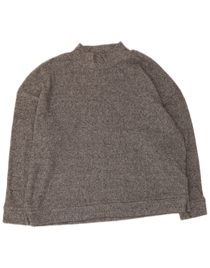 MARKS & SPENCER Pull col roulé pour femme UK 16 Large Gris Moucheté