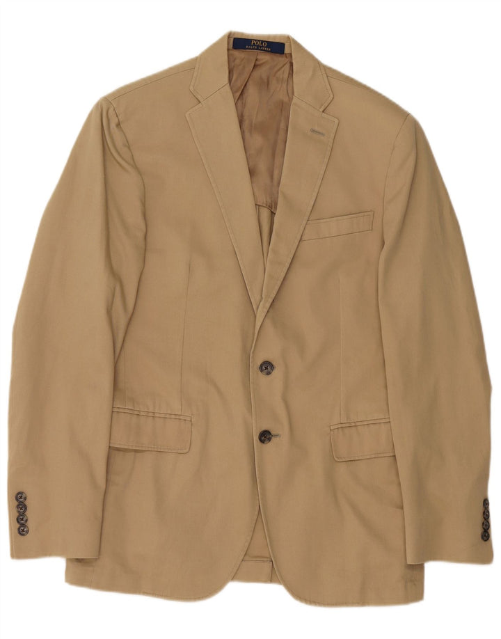 Ralph Lauren Veste blazer à 2 boutons pour homme UK 40 coton beige moyen
