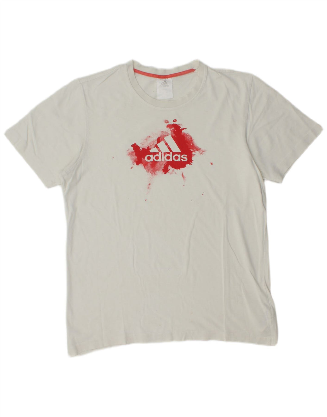 ADIDAS T-Shirt Graphique Homme Blanc Moyen Coton