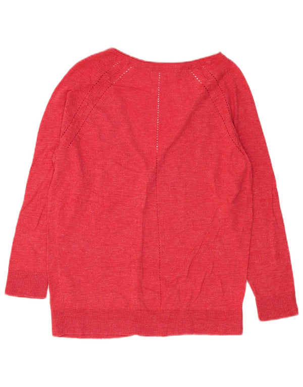 Fat Face Womens Cardigan Sweater UK 10 Petit Rouge Moucheté Coton