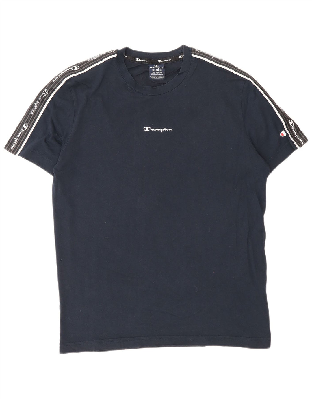 Champion T-Shirt Graphique Homme Bleu Marine Moyen Coton