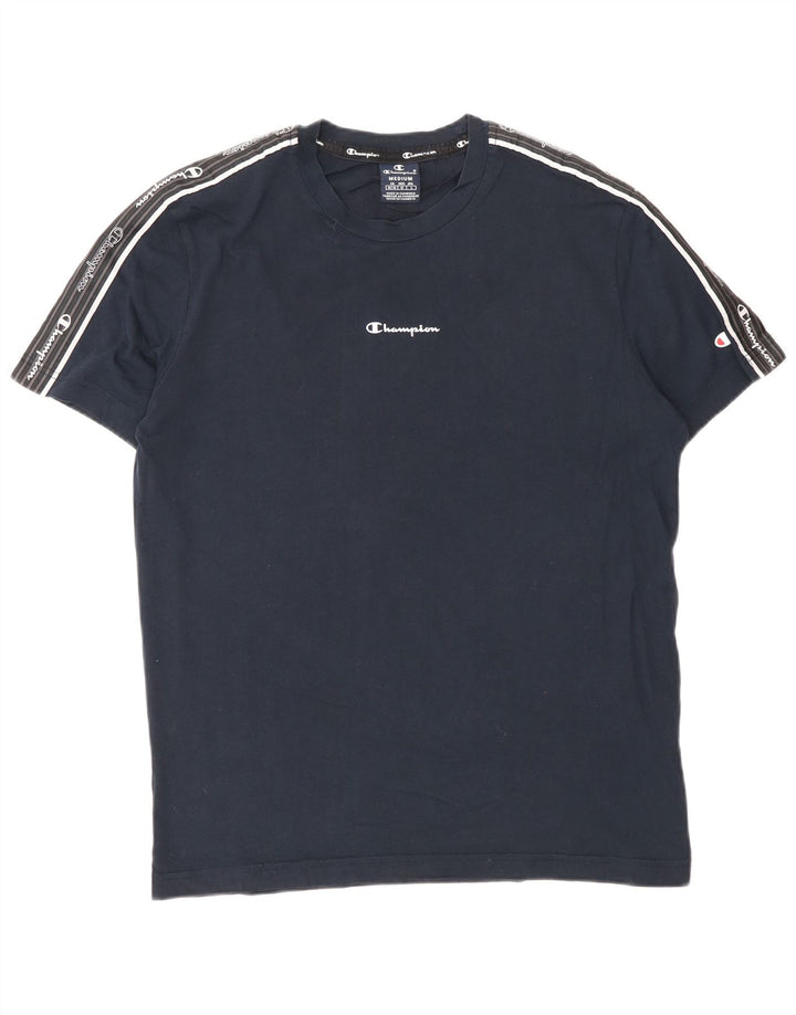 Champion T-Shirt Graphique Homme Bleu Marine Moyen Coton