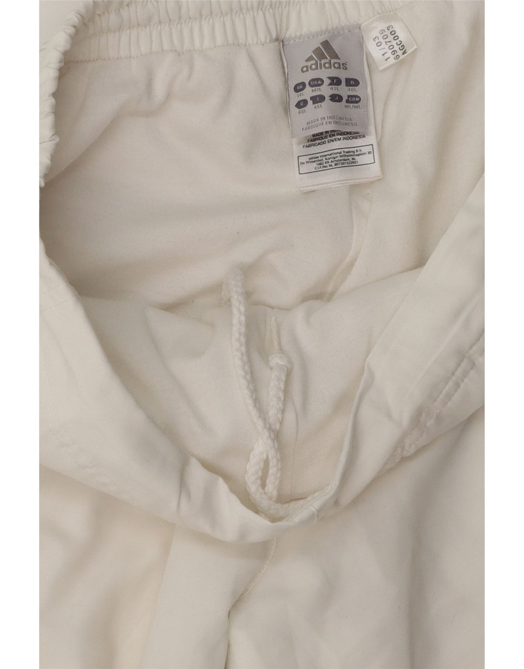 Adidas Pantalon de survêtement pour femme UK 14 Large Blanc Polyester