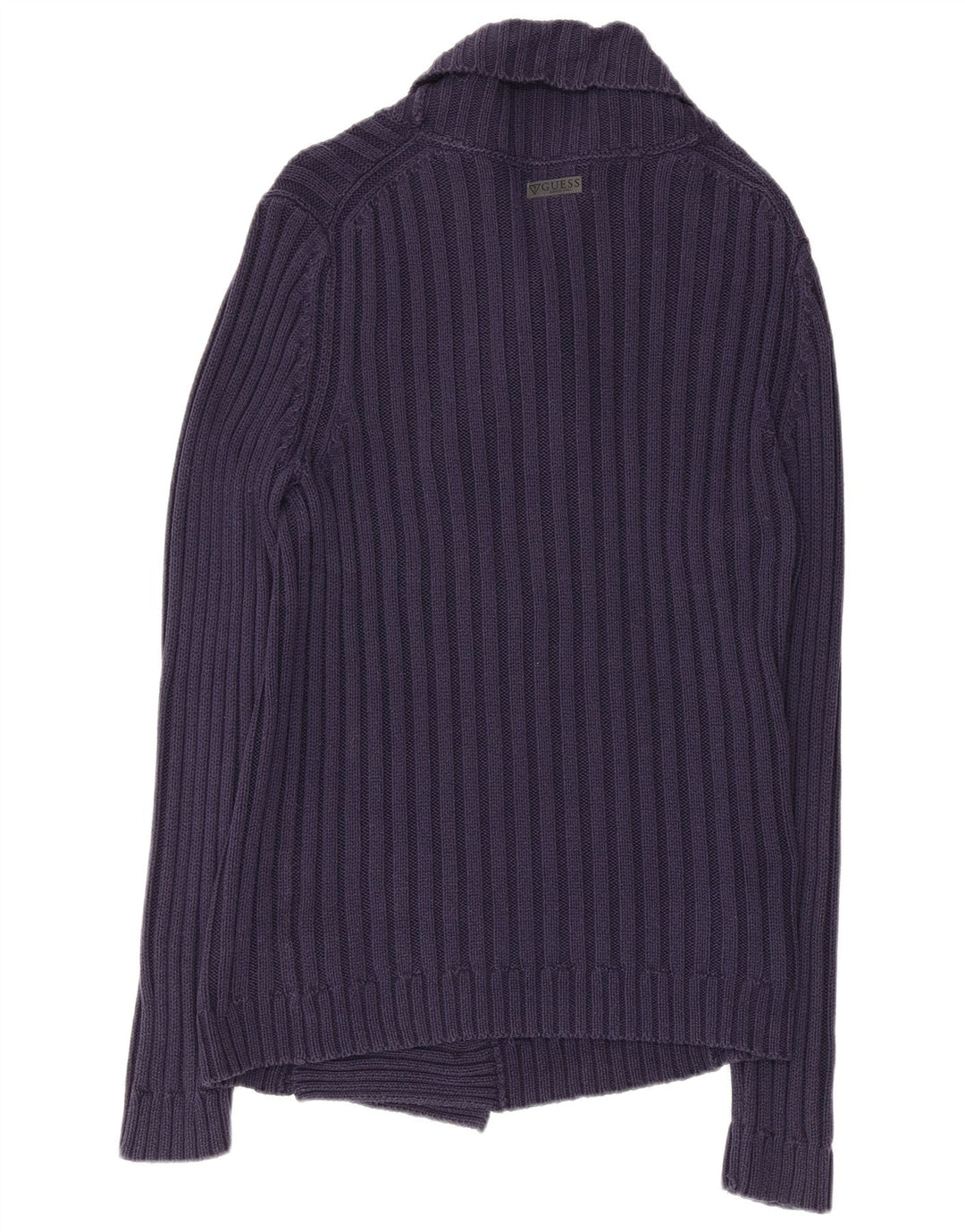 GUESS Cardigan Femme Pull UK 14 Large Bleu Marine Coton