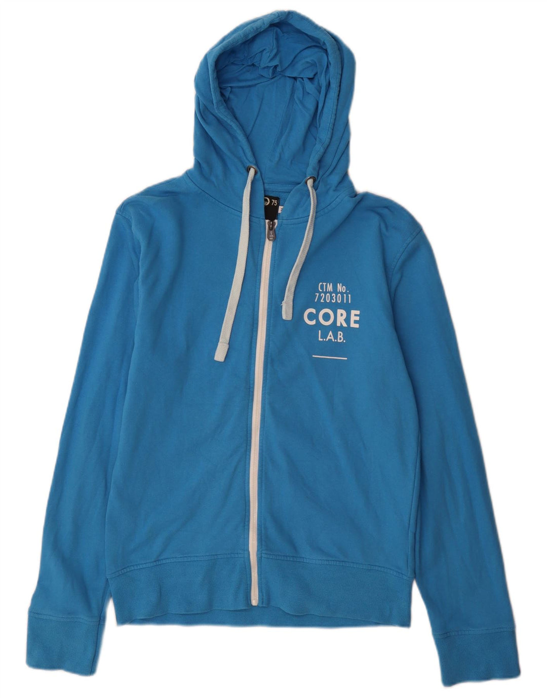 Jack & Jones Sweat à Capuche Zippé Graphique Homme Bleu Moyen Coton