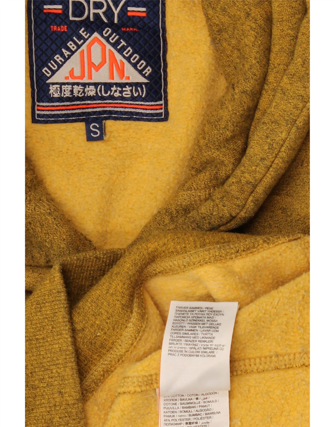 SUPERDRY Pull à capuche graphique coupe ample pour homme en coton jaune petit