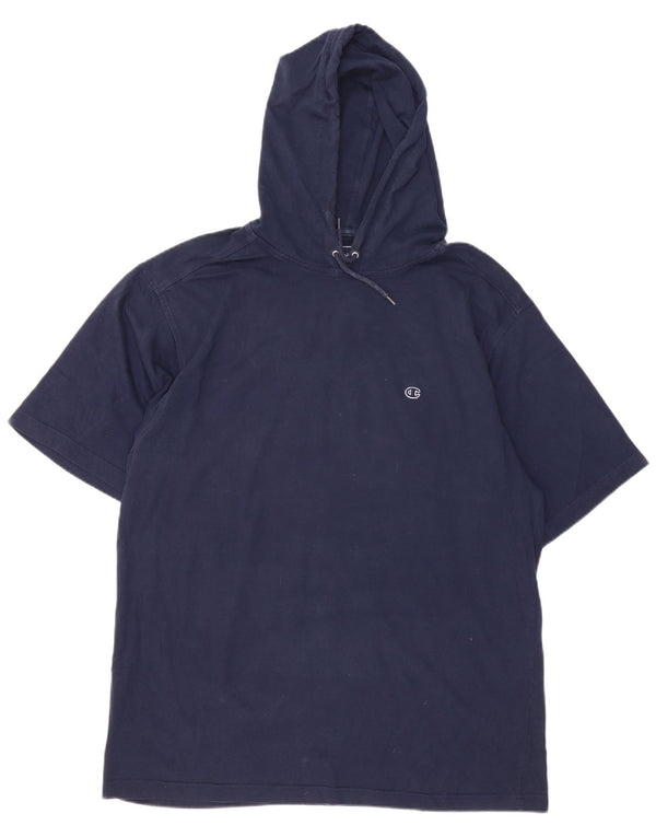 Champion T-shirt à capuche pour homme 2XL en coton bleu marine