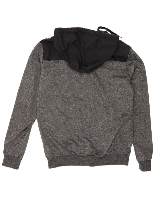 Ellesse Pull à capuche zippé graphique pour homme Small Gris Colorblock Sports