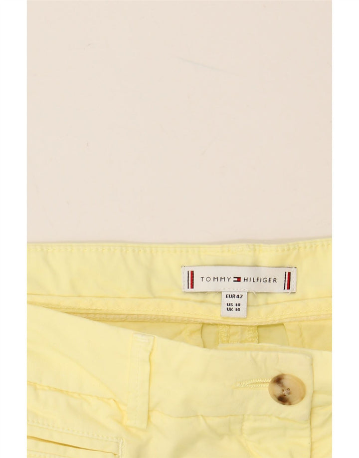 TOMMY HILFIGER Short Chino Femme UK 14 Large W34 Jaune